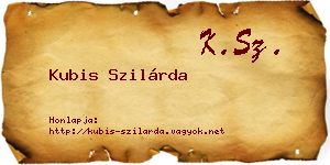 Kubis Szilárda névjegykártya
